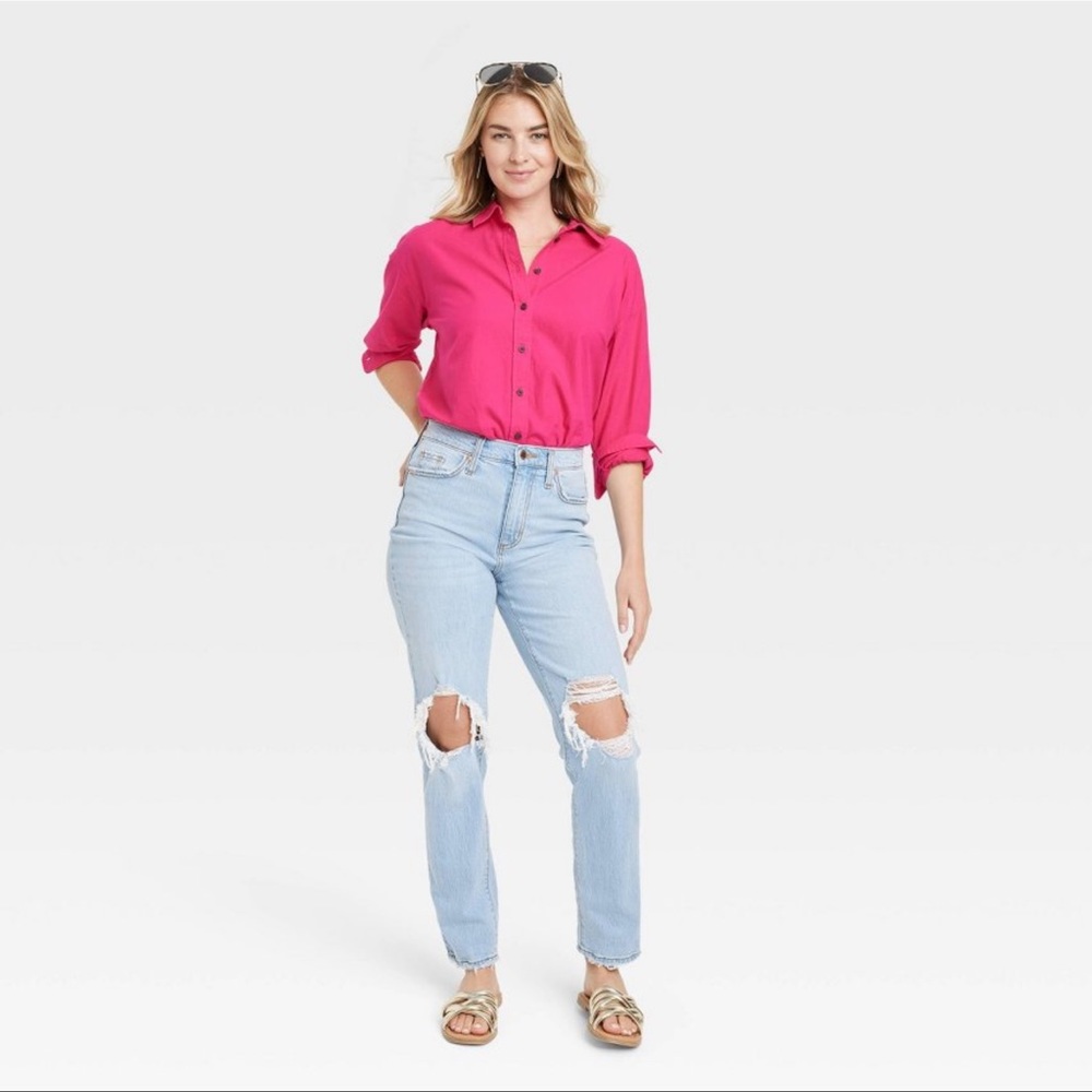 Women's Long Sleeve Oversized Button-Down
Shirt